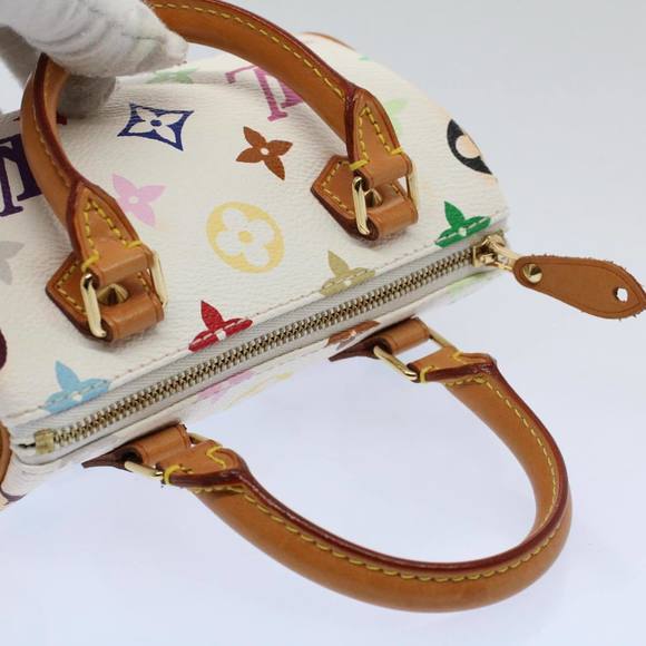 LOUIS VUITTON Monogram Multicolor Mini Speedy Hand Bag White M92645 Auth 58259 - Picture 6 of 16